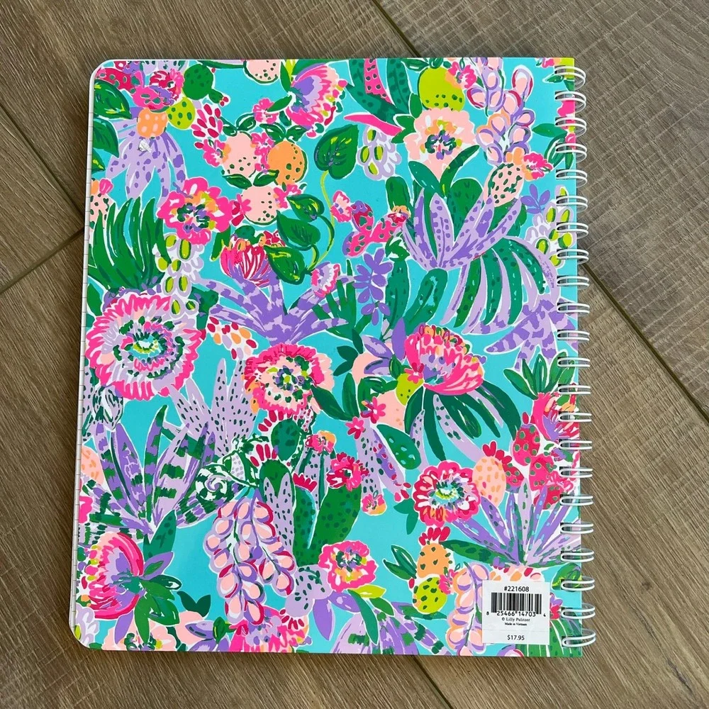 Lilly Pulitzer Set Notebook and Acrylic Note Floral Boujie Colorful Office Desk